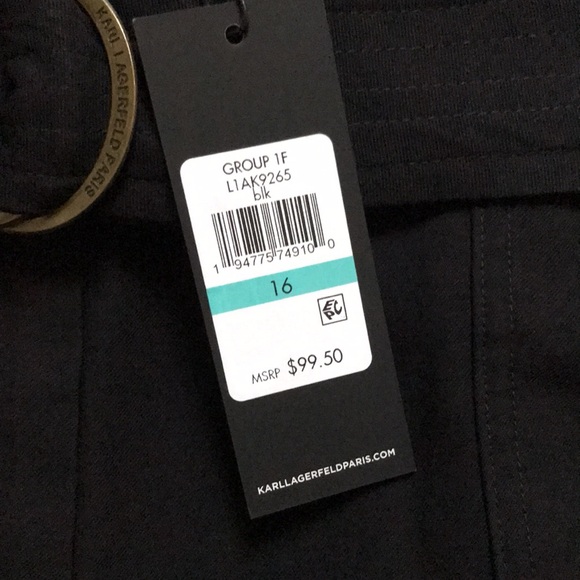 Karl Lagerfeld Pants Women’s Size 16 Black Rayon NWT - Picture 4 of 6